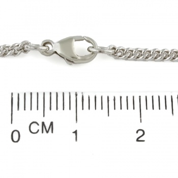 9ct White Gold 3g 7 Ins Curb Bracelet